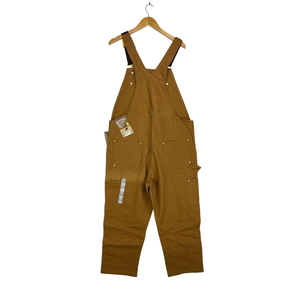 Carhartt R01 Duck Bib Overalls Double Front Chap Knee Pads Mens 38x28 NWT NOS - Picture 3 of 16